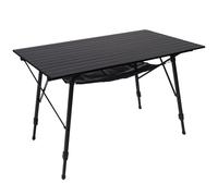 PORTAL Table de camping pliable avec pieds réglables en hauteur de 120 cm, portable, pliable, en aluminium, légère, pour plage, pêche, jardin, barbecue