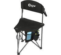 Portal Tabouret de camping pliable avec dossier - Tabouret à trois pieds - Extra large - Ultra léger - Chaise de pêche portable - 78 cm de haut - Repose-pieds - Charge maximale : 100 kg - Avec poche
