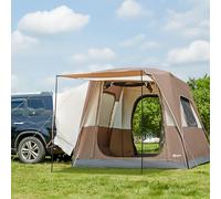 Portal Tente SUV 5 personnes avec porche, tente de camping 2 en 1, résistante à l'eau et au vent, tente de coffre avec 2 portes pour les voyages et les aventures en plein air