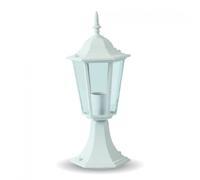 V-TAC Lampe de jardin sur pied 30 cm E27 blanc mat fixation au sol IP44