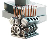 Portalápices Con Motor V8 - Estilo Bloque De Motor | Soporte De Almacenamiento Para Bloques De Motores | Organizador De Soporte Para Bolígrafos Pxara Organización De Escritorio, Uso De Oficina Y Almac