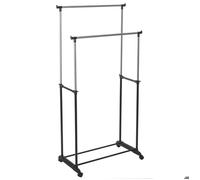 Generique – Portant pour vêtements Pan – Double à roulettes – Noir