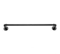 Portant à Vêtement Industriel, 120cm Porte à Vêtements Manteaux en Acier inoxydable Amovible Rustique à Fixation Murale, Porte Vêtements Murale Rétro Style Loft pour Magasin, Salon, Armoire/Noir