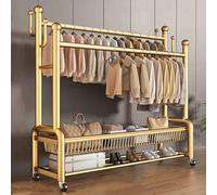 Portant A Vetement, Portant À Vêtements À Double Tige Avec Roulettes, Portant À Vêtements Sur Pied, Tringle À Vêtements Mobile À Double Tige, Cintre À Vêtements Sur Pied Pour L'intérieur(White,150x170