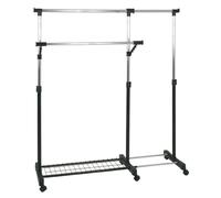 HAKU Portant Möbel chromé noir métal et plastique L 94-160 x H 103-170 x P 49 cm style moderne