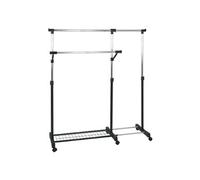 HAKU Portant Möbel chromé noir métal et plastique L 94-160 x H 103-170 x P 49 cm style moderne