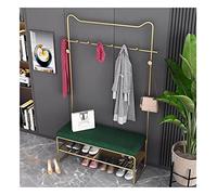 Portant à vêtements autonome avec étagère de rangement à chaussures - Porte-manteau exquis avec 8 crochets de suspension pour entrée, couloir et chambre à coucher