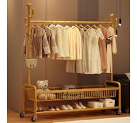 Portant à vêtements autonome, porte-manteau en métal 4 en 1 avec roulettes et panier de rangement, organiseur de vêtements polyvalent pour la maison ou le bureau