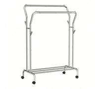 Portant à vêtements avec roulettes, Porte-manteau, en acier, Charge 100 Kg, Largeur de 103,5 cm, Rangement Polyvalent