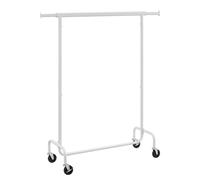 Portant à Vêtements avec Roulettes SONGMICS - Blanc Mat - Capacité de Charge 136 kg