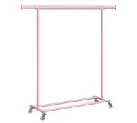 Portant Amovible - SONGMICS - Portant à Vêtements avec Roulettes - Tringle Extensible, Rose Bonbon