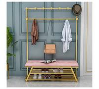 Portant à vêtements de luxe nordique avec banc et rangement à chaussures - Cintre autonome pour salon et chambre à coucher - Élégant gain de place pour les maisons modernes