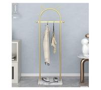 Portant à vêtements doré autoportant, Porte-Manteau avec étagère de Rangement, Base en marbre Stable pour Manteaux, Chapeaux, écharpes, vêtements et Sacs à Main., Gold-A-50x170cm