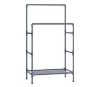 Portant à vêtements double barre en métal avec étagère de rangement à 2 niveaux SONGMICS - Gris