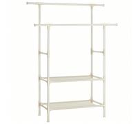 Portant à vêtements double barre en métal avec étagère de rangement à 2 niveaux SONGMICS - Blanc RDR02WT
