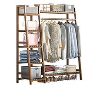 Portant à vêtements élégant en Bois Marron - Grand Support à vêtements pour Suspendre Les vêtements - Organiseur de Chambre élégant - Hauteur 110 cm pour Un Rangement Peu encombrant