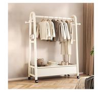 Portant à vêtements en métal avec roulettes, 1 barre de suspension, peu encombrant, pour chambre à coucher, blanc, 60 cm - Vêtement élégant pour un accès et une mobilité faciles