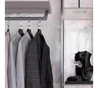 Portant à vêtements en métal peu encombrant avec barre antidérapante et embouts - Cintre suspendu de 80 cm pour magasins de détail (gris, 80 cm)