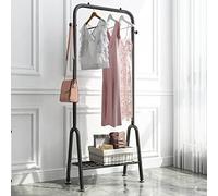Portant à vêtements en métal robuste pour le séchage et l'organisation des vêtements, cintre robuste avec barre supérieure et rangement inférieur, idéal pour la maison et la buanderie
