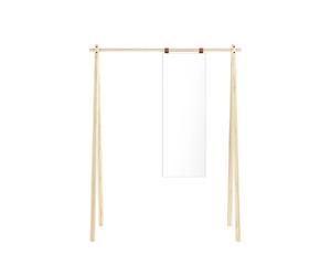 Portant à vêtements Hongi 150 avec Miroir , pin laqué transparent