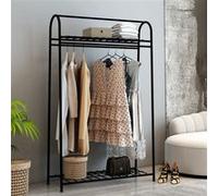 Portant à vêtements Hvorslev avec 2 surfaces de stockage noir [en.casa] Noir G
