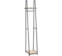 HAKU Armoire Debout chêne Clair, Noir, MDF, Métal - Dim.: L 38 x H 166 x P 40 cm, Style: Moderne