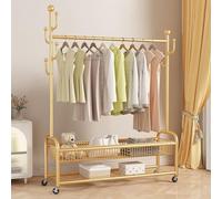 Portant à vêtements multifonction en métal avec panier de rangement polyvalent pour chambre à coucher, dressing, magasin de vente au détail et plus encore Portant à vêtements robuste pour un rangement