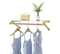 Portant à vêtements Mural Industriel avec étagère - Présentoir à vêtements Peu encombrant, Porte-Manteau Polyvalent pour la Vente au détail et la Maison (Taille 100 cm)