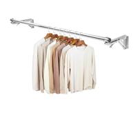 Portant à vêtements mural pliable de 111,8 cm de long et 2 bases en acier inoxydable, très résistant, amovible, multifonction pour économiser de l'espace, séchoir à vêtements, suspension pour plantes,