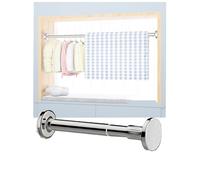 Portant à vêtements mural télescopique dissimulé, portant à vêtements pliant sans perçage, for balcons, rebords de fenêtre et usage intérieur(1.1~1.6 feet)