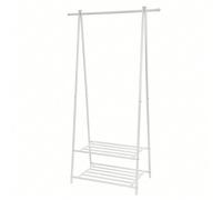SONGMICS Portant à vêtements, Penderie à vêtements, Portemanteau avec 2 étagères de rangement pour chaussures, boîte, cadre métallique, gain de place, pour chambre, entrée, bureau, Blanc HSR05W