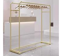 Portant À Vêtements, Penderie Portable Robuste, Autoportant, Double Barre, Doré, Pour Suspendre Les Vêtements(100x55x160cm)