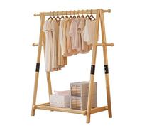 Portant à vêtements pliable de 75 cm avec étagères et crochets pour chapeaux, porte-manteau en bois robuste pour l'organisation de la maison, finition naturelle, design peu encombrant