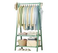 Portant à vêtements pliable double couche en bambou avec étagère de rangement réglable, hauteur 160 cm, pour porte-manteau élégant pour chambre à coucher