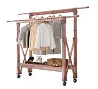 Portant à vêtements pliable peu encombrant, réglable à 4 niveaux, vêtements portables pour intérieur/extérieur (rose, 15)