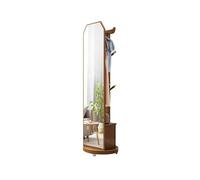 Portant à vêtements, Porte-manteau de sol en bois massif, cintre avec tiroir, armoire de rangement, porche d'entrée, cintre for vêtements de sol, miroir complet amovible ,Portant à vêtements suspendu(