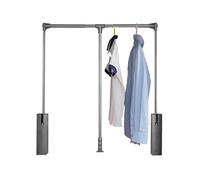 Portant à vêtements réglable à tirer vers le bas, 510-1210 mm, levage télescopique avec retour doux, capacité de poids 20 kg pour l'organisation de l'armoire