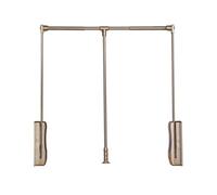 Portant à vêtements rétractable Home - Barre de suspension télescopique réglable (930-1250 mm) | Porte-manteau à fermeture douce, capacité de charge de 20 kg | Organiseur de placard doré peu encombran