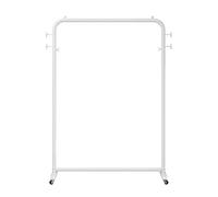 Portant à vêtements robuste avec crochets latéraux, cintre blanc pour magasin de détail, roues universelles, longueur 1,5 m - Parfait pour un affichage nized