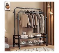 Portant à vêtements robuste avec double barre et roulettes, réglable pour salon et magasin de détail