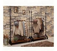 Portant À Vêtements Robuste, Portant Penderie Portable Commerciale, Pour Suspendre Les Vêtements, Avec Étagères, Réglable, Pour L'exposition Et Le Rangement(Zwart,100x175x40cm)