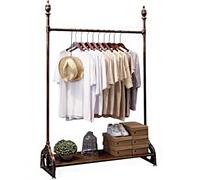 Portant À Vêtements Robuste, Portant Penderie Portable Commerciale, Pour Suspendre Les Vêtements, Avec Étagères, Réglable, Pour L'exposition Et Le Rangement(Brass,100x175x40cm)