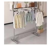 Portant à vêtements robuste - Support réglable en métal à double tringle avec étagère supérieure - Présentoir de vêtements au sol pour vente au détail et boutique