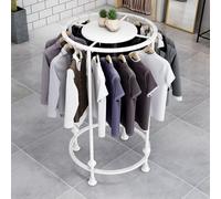 Portant à vêtements rond, présentoir à vêtements rond autoportant, organiseur de vêtements robuste pour le rangement de vêtements, idéal pour les boutiques et les chambres(White,39.37"x51.18")