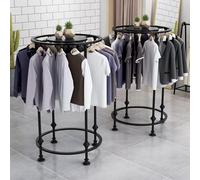 Portant à vêtements rond, présentoir à vêtements rond autoportant, organiseur de vêtements robuste pour le rangement de vêtements, idéal pour les boutiques et les chambres(Black,27.5"x51.18")