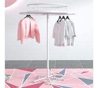 Portant à vêtements rond rotatif en métal autoportant robuste et réglable pour la vente au détail et à la maison