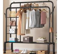Portant à vêtements rotatif à 360° avec roulettes 4 couches multifonctionnel cintre à vêtements peu encombrant Burro Ropa pour la maison et le placard nization