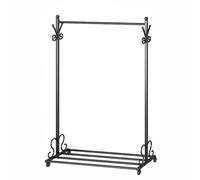 Portant à vêtements Roulant Robuste avec Rangement indépendant pour Chaussures, en métal, Grande capacité pour Chambre ou Dressing, Polyvalent pour vêtements et Chaussures