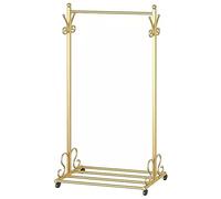 Portant à vêtements Roulant Robuste avec Rangement indépendant pour Chaussures, en métal, Grande capacité pour Chambre ou Dressing, Polyvalent pour vêtements et Chaussures