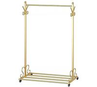 Portant à vêtements Roulant Robuste avec Rangement indépendant pour Chaussures, en métal, Grande capacité pour Chambre ou Dressing, Polyvalent pour vêtements et Chaussures